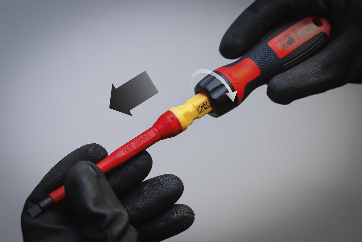 VDE atsuktuvų rinkinys | su keičiamais antgaliais | 8 vnt. (35813)