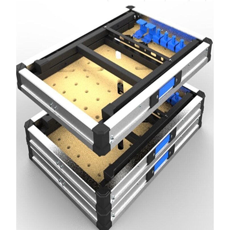 Nešiojamas darbo stalas su dėžutėmis, jungtimis ir F tipo spaustuvais (WB33C)