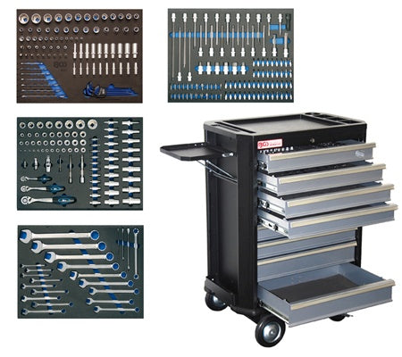 Įrankių spintelė | 8 stalčiai | su 293 įrankiais (4090)
