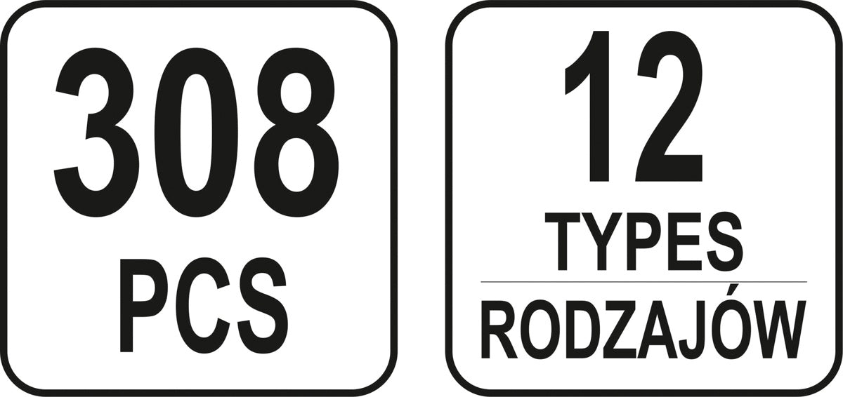 Automobilinis klipsų asortimentas Fiat | 308 vnt. (YT-06654)