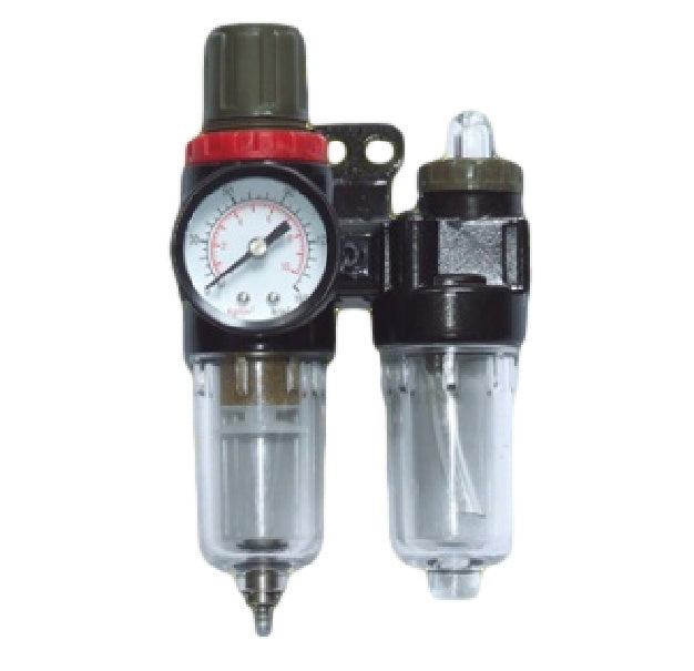 Oro filtras / tepalo blokas su slėgio reguliatoriumi ir manometru | 1/4" (LG-08)