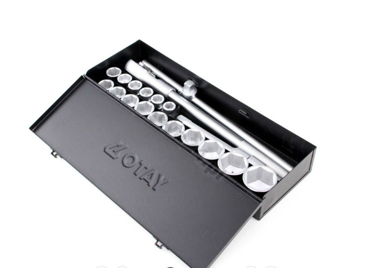 Galvučių komplektas 6 kampų | 19-50 mm | metalinė dėžė | 20 mm (3/4") | 20 vnt. (YT-1335)