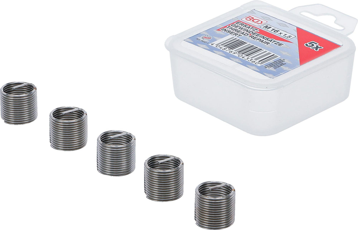 Vieliniai indėklai sriegiui | Helikoliai | M16 x 1,5 mm | 5 vnt. (9432-1)