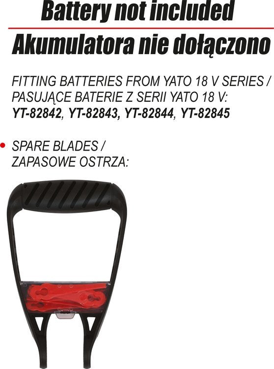 Akumuliatorinis trimeris teleskopinis 18V | 2-in 1 | be baterijų (YT-85015)