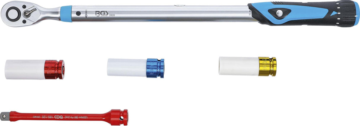 Sukimo momento veržliarakčio rinkinys | dinamometras | 12.5 mm (1/2") | 40 - 200 Nm (2818)