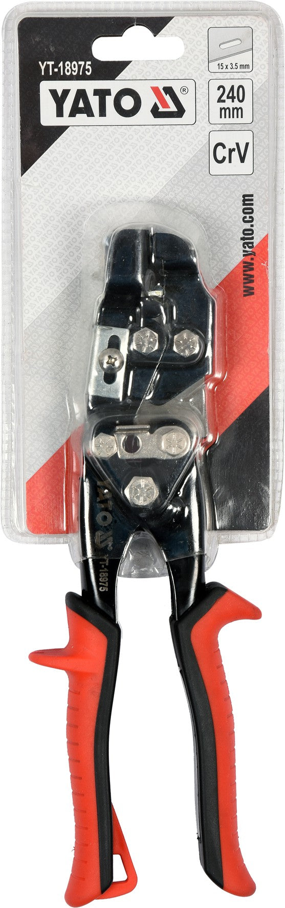 Replės skardai | skirtos angų išpjovimui 15 x 3,5 mm | 240 mm (YT-18975)