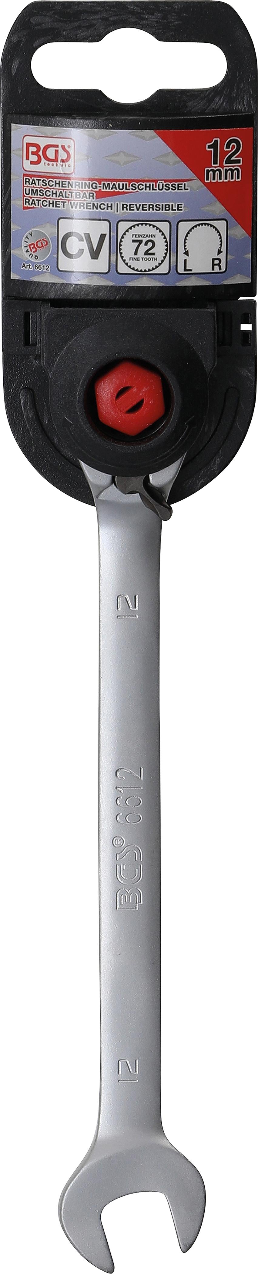 Kombinuotas raktas su terkšle | su reversu | 12 mm (6612)