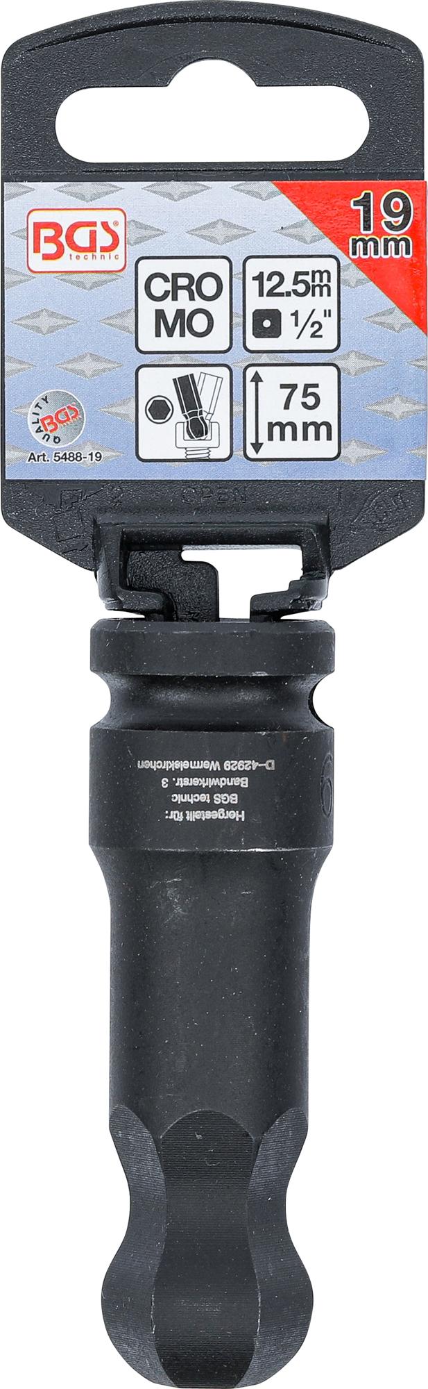 Smūginis antgalis | 12,5 mm (1/2") | hex šešiakampis 19 mm | šarnyrinis (5488-19)