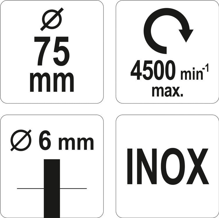 Diskinis šepetys su kotu | nerūdijantis plienas | INOX | 75 mm (YT-47568)