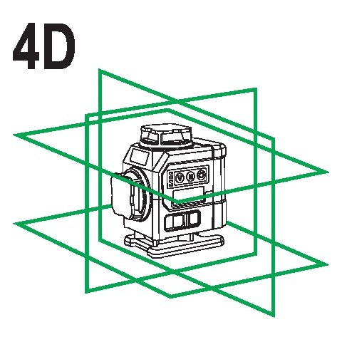 Мини-лазер | 16 линий | 4D | с аксессуарами | зелёный