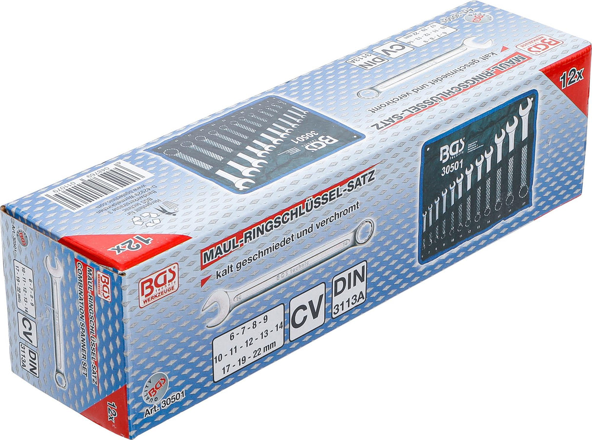 Kombinuotas raktų rinkinys | 6 - 22 mm | 12 vnt. (30501)