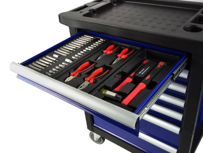 Įrankių spintelė ant ratukų | su įrankiais | 7 stalčiai (SK30600)