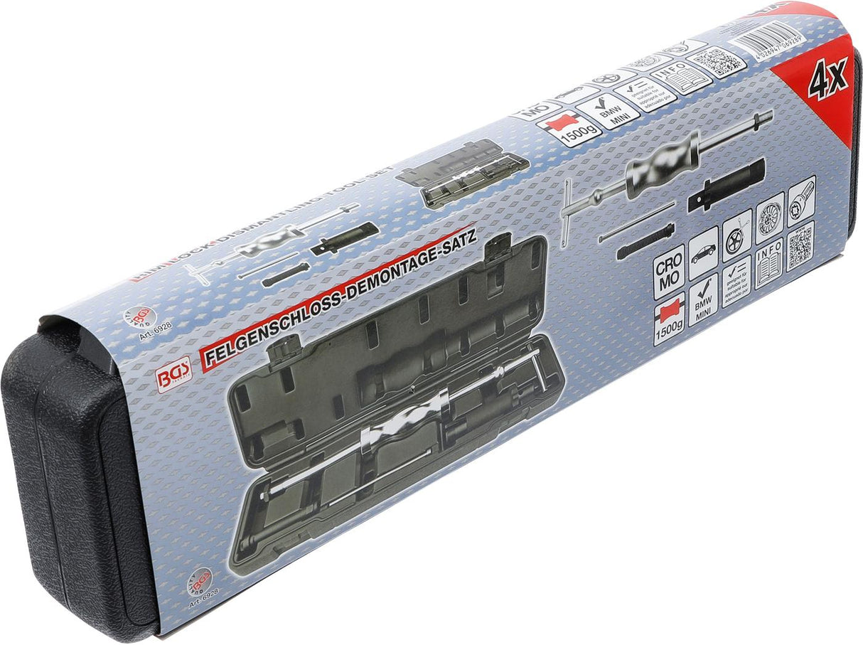 Ratlankių užrakto išmontavimo įrankių rinkinys | atbulinis plaktukas | BMW, MINI | 4 vnt. (6928)