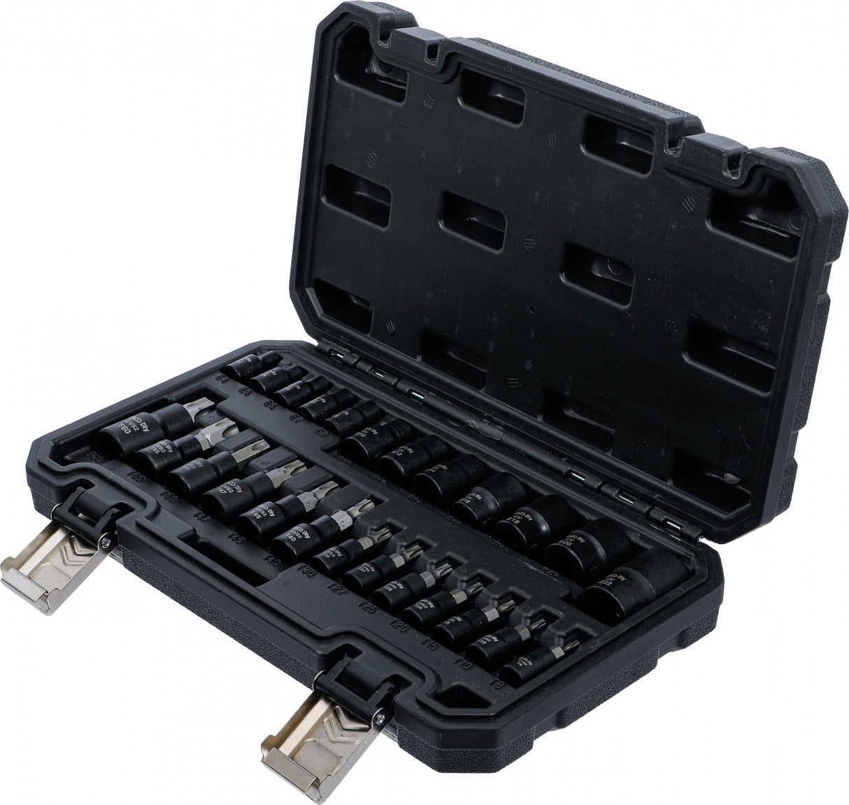 Antgalių ir galvučių rinkinys | 6.3 mm (1/4"), 10 mm (3/8"), 12.5 mm (1/2") Drive | E-Star / T-Star (for Torx) | 25 vnt (20124)