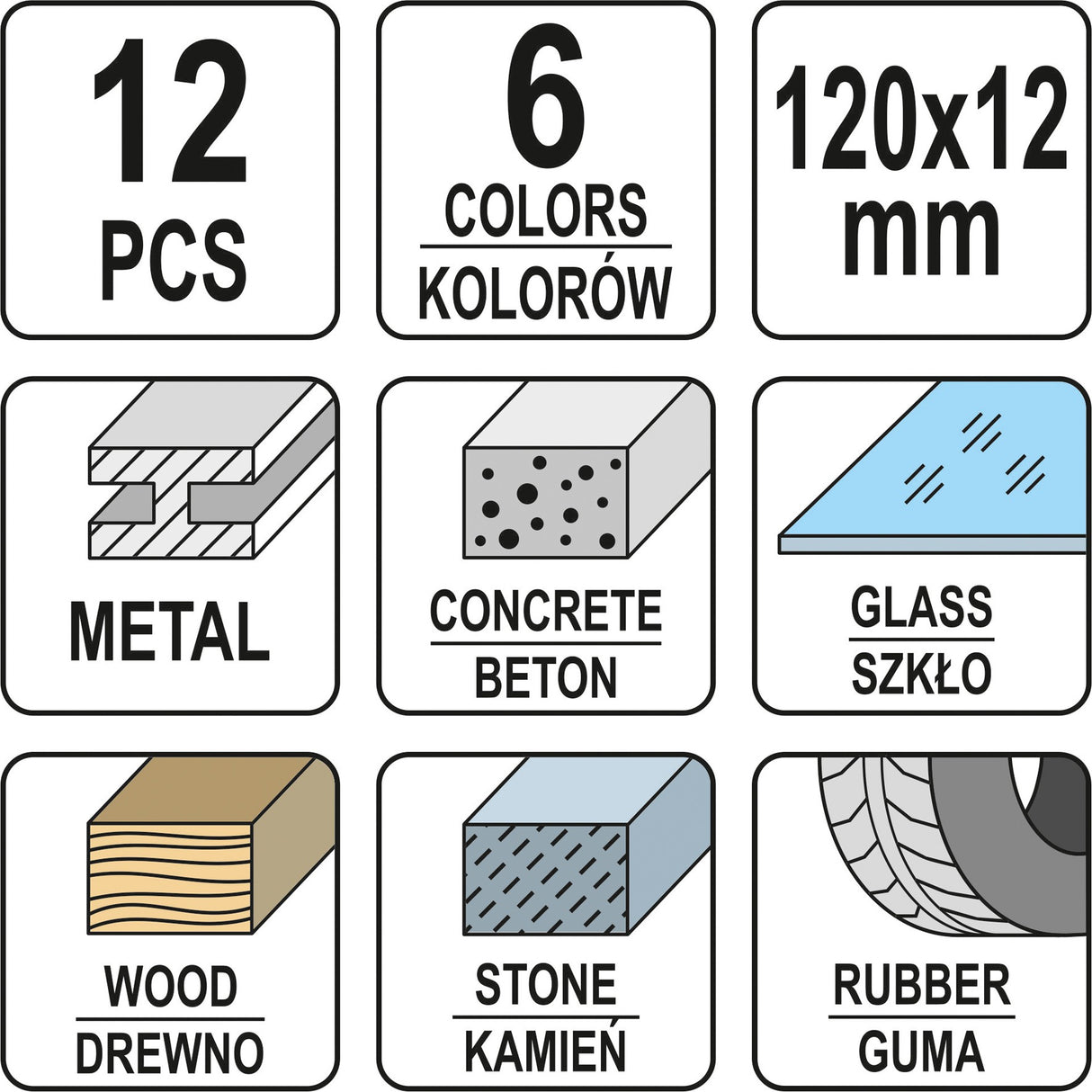 Žymėjimo kreida techninė | įvairių spalvų | 12 vnt. (YT-69930)