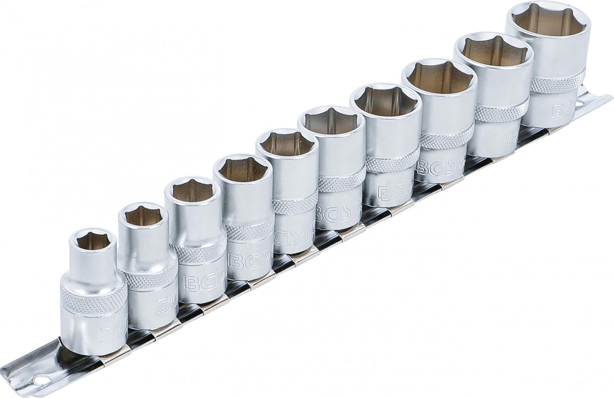 Galvučių rinkinys, šešiakampės | 12,5 mm (1/2") | coliniai dydžiai | 10 vnt. (9113)