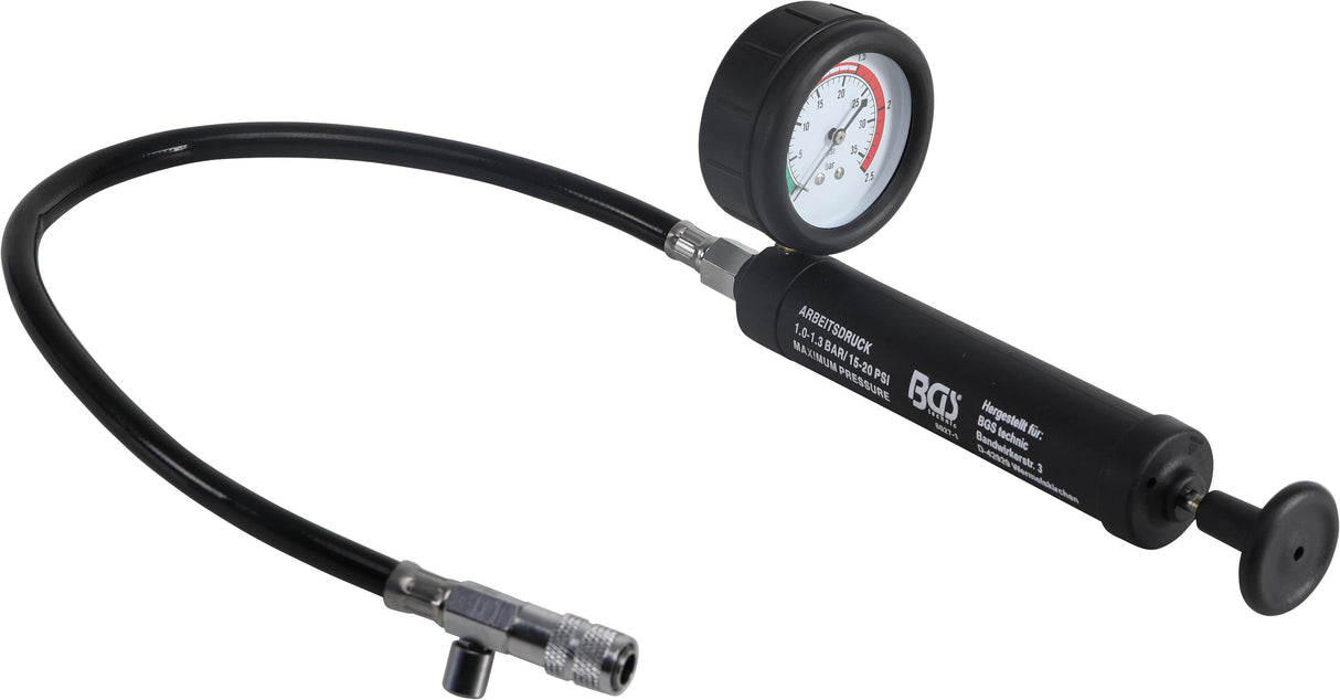 Pompa su manometru radiatorių spaudimui 0 - 25 bar BGS 8027, 8098 (8027-1)
