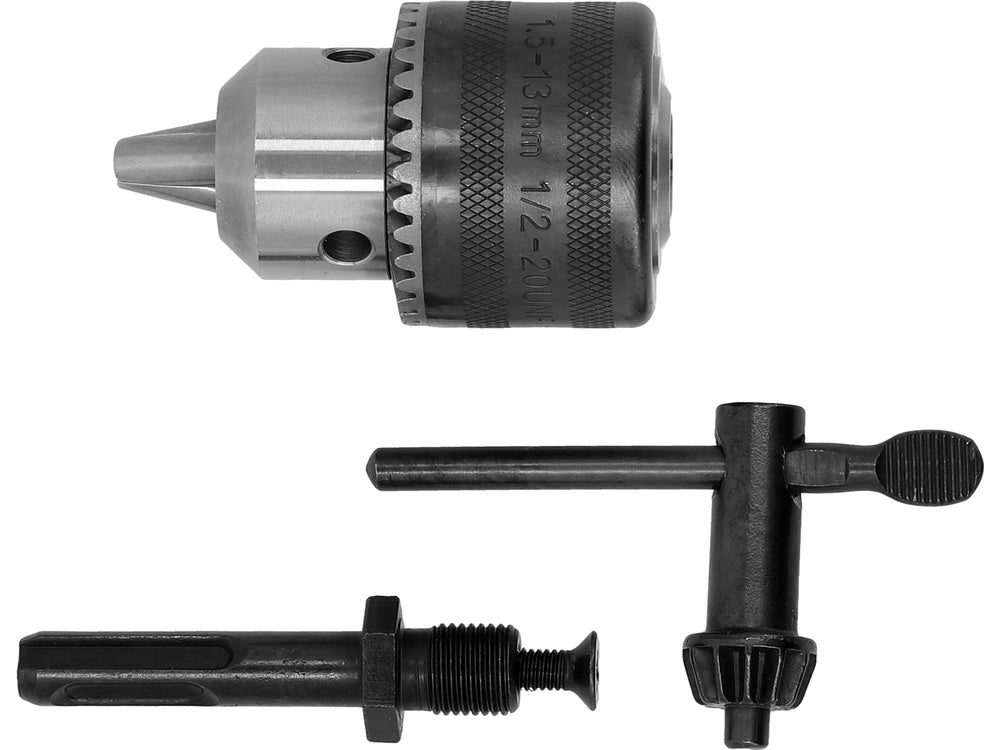 Grąžto griebtuvas su raktu ir SDS adapteriu | 1,5-13 mm | 1/2"-20UNF (YT-820302)