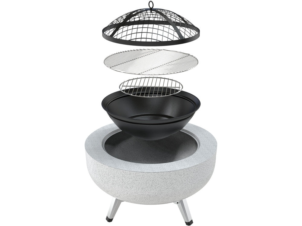 Plieninis židinys su grotelėmis | 3 viename | 43,5 cm (99718)