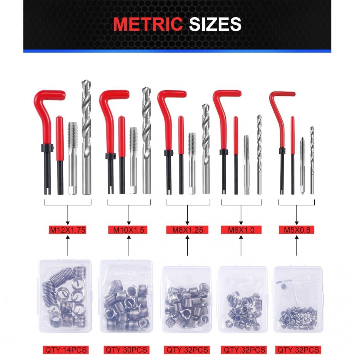 Sriegio remonto rinkinys | M5 - M12 | HSS4241 | 320 vnt. (SK091320)