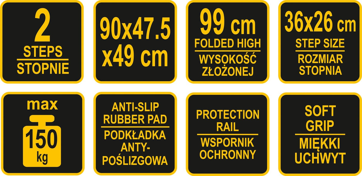 Kopėčios sudedamos | 2 laipteliai | iki 150 kg (17730)
