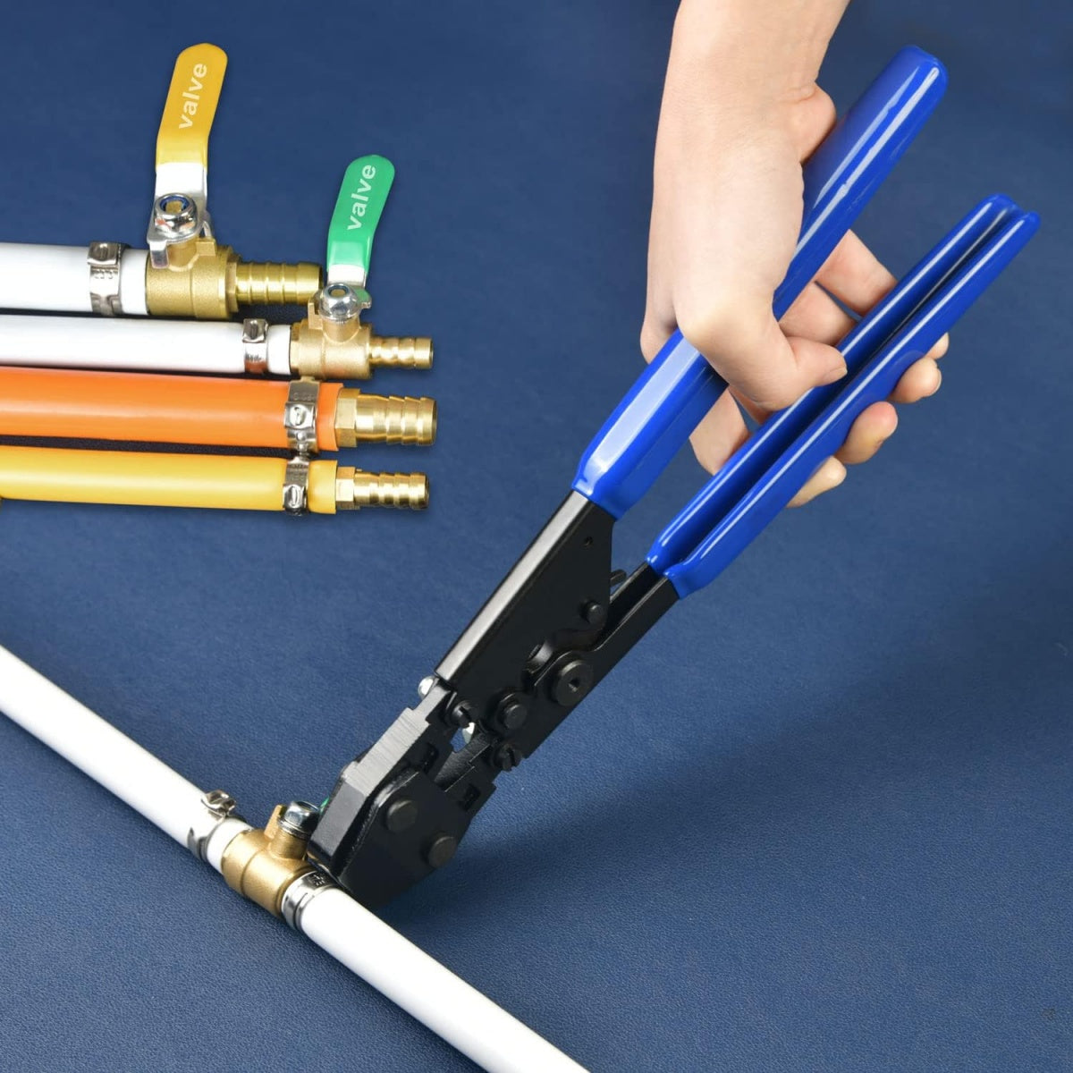 Nerūdijančio plieno sąvaržų užspaudimo replės | PEX CINCH | su rinkiniu (CH31)