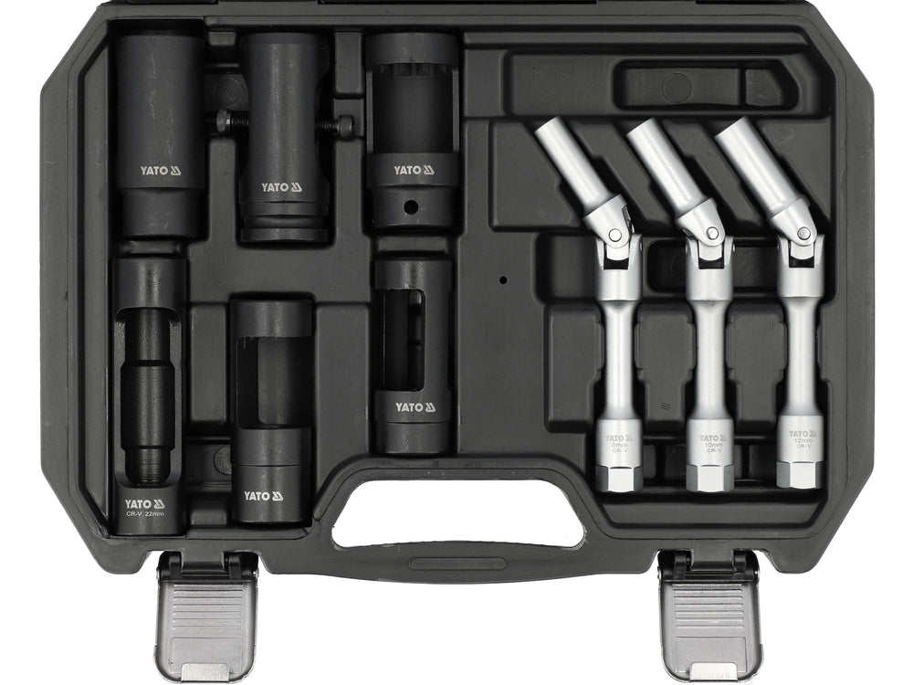 Kaitinimo / uždegimo žvakių ir lambdazondo galvučių rinkinys | 1/2" + 3/8” | 9 vnt (YT-05349)