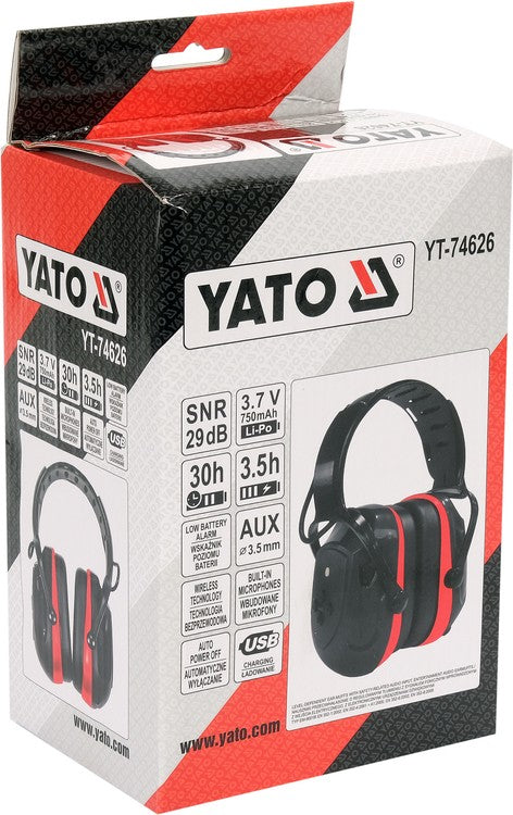 Elektroninės triukšmo ausinės su belaidžio ryšio moduliu naudojant „Bluetooth“ (YT-74626)