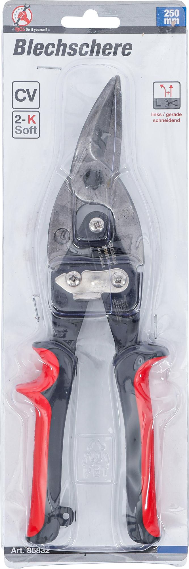 Lakštinio metalo profilio žirklės | kairysis / tiesus pjovimas | 250 mm (85832)