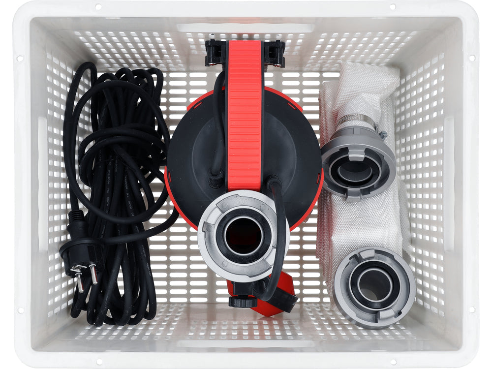 Flood protection / flood recovery kit | submersible water pump 750 W | 12000 l/h | 10 m hose (YT-85323)