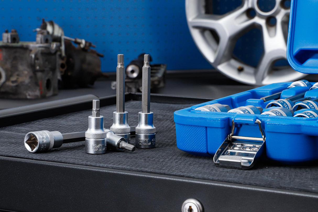 Įpresuotų antgalių rinkinys | 12,5 mm (1/2") | vidinis šešiakampis hex | 30 vnt. (5181)