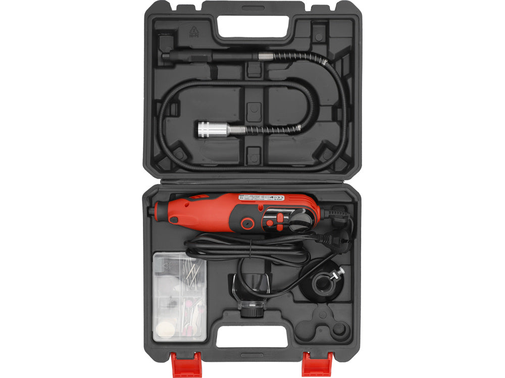 Graveris / šlifuoklis | su lanksčiu ilgintuvu ir aksesuarais | 130W (YT-82077)