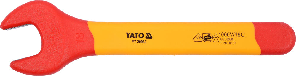 Izoliuotas veržliaraktis elektrikui atviru galu 18mm VDE (YT-20962)