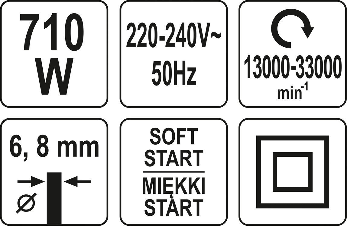Universali frezavimo mašinėlė | 6 mm / 8 mm | 710W (YT-82390)