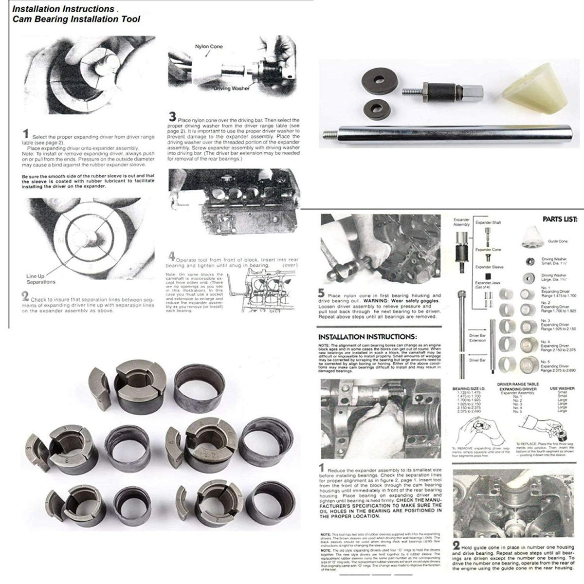 Paskirstymo veleno guolių montavimo įrankių rinkinys | universalus (C2105)