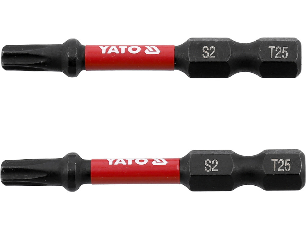 Antgaliai smūginiai | 6,3 mm (1/4") | S2 | T-Star (Torx) T25 | 2 vnt. (YT-78054)