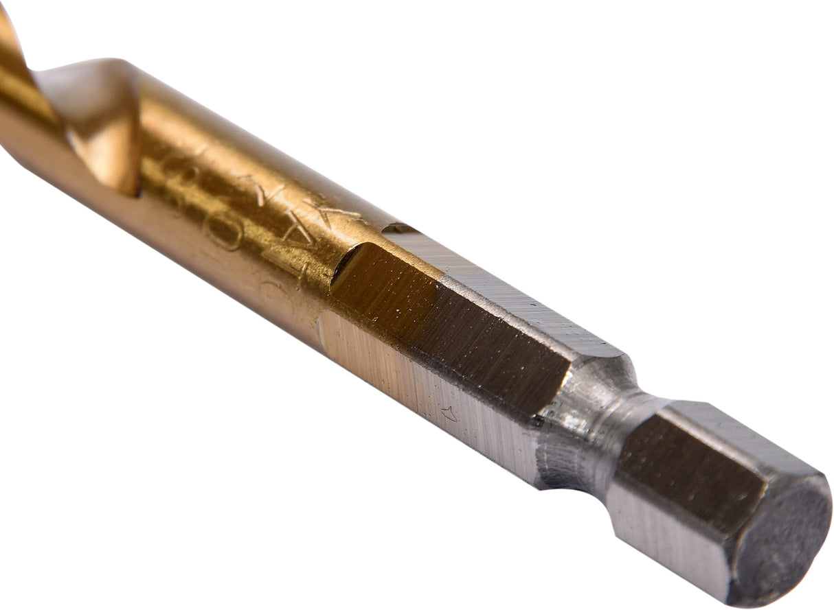 Grąžtas metalui su Hex 6.3 mm (1/4") galu HSS-TiN | 8.0 mm (YT-44768)
