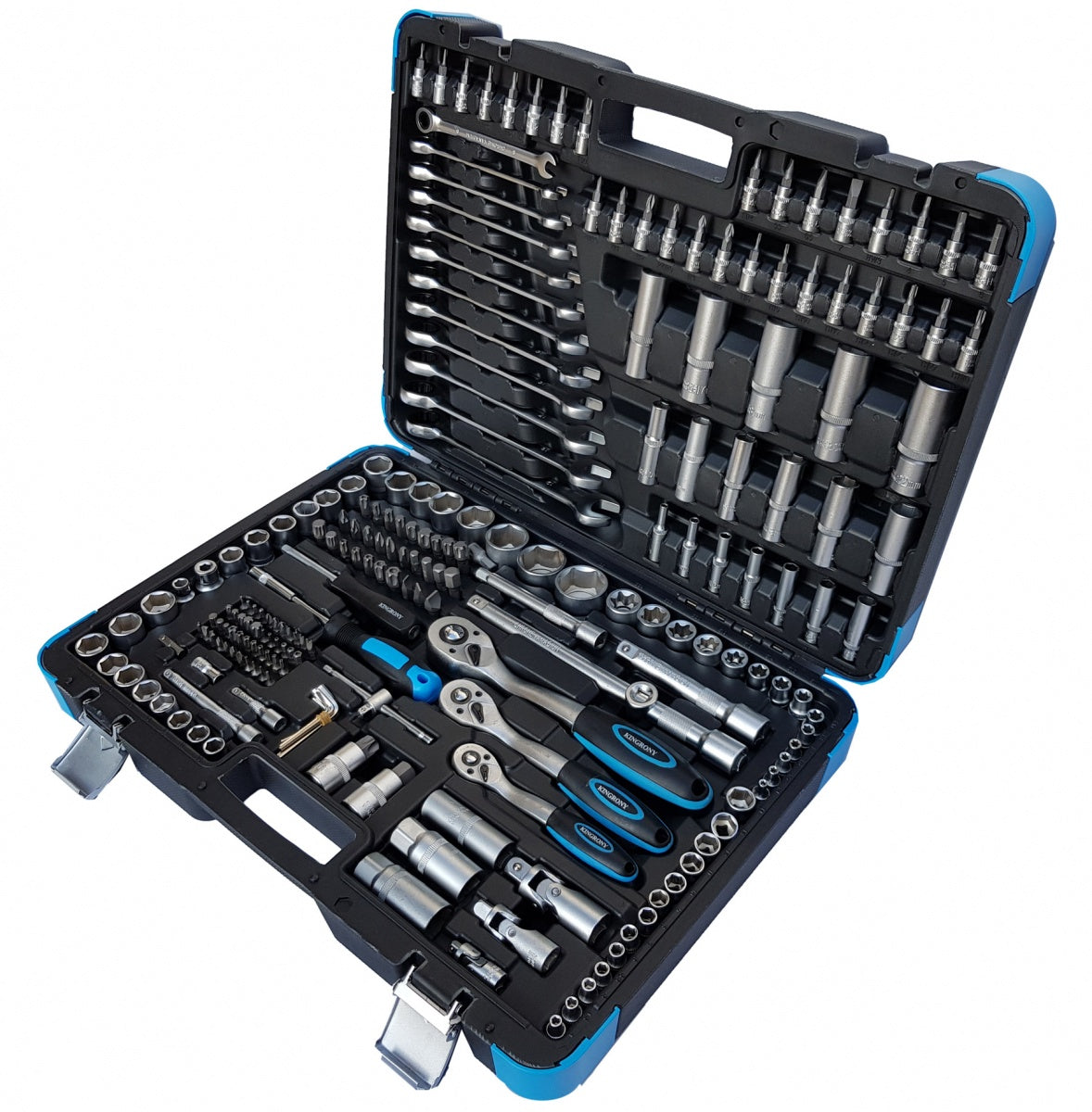 Įrankių rinkinys | Terkšliniai veržliarakčiai | 6.3 mm (1/4") / 10 mm (3/8") / 12,5 mm (1/2") | 216 vnt. (KR121216R)