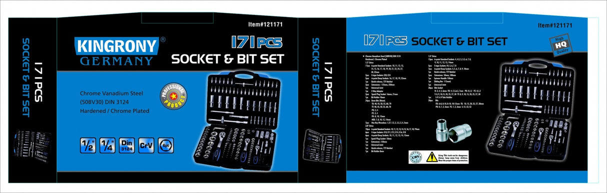 Galvučių rinkinys E-Tipas | 6.3 mm (1/4 ") / 10 mm (3/8") | E5 - E16 | 10 vnt. (KR384009A)