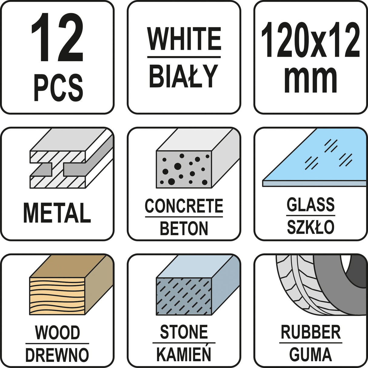 Žymėjimo kreida techninė | balta | 12 vnt. (YT-69931)