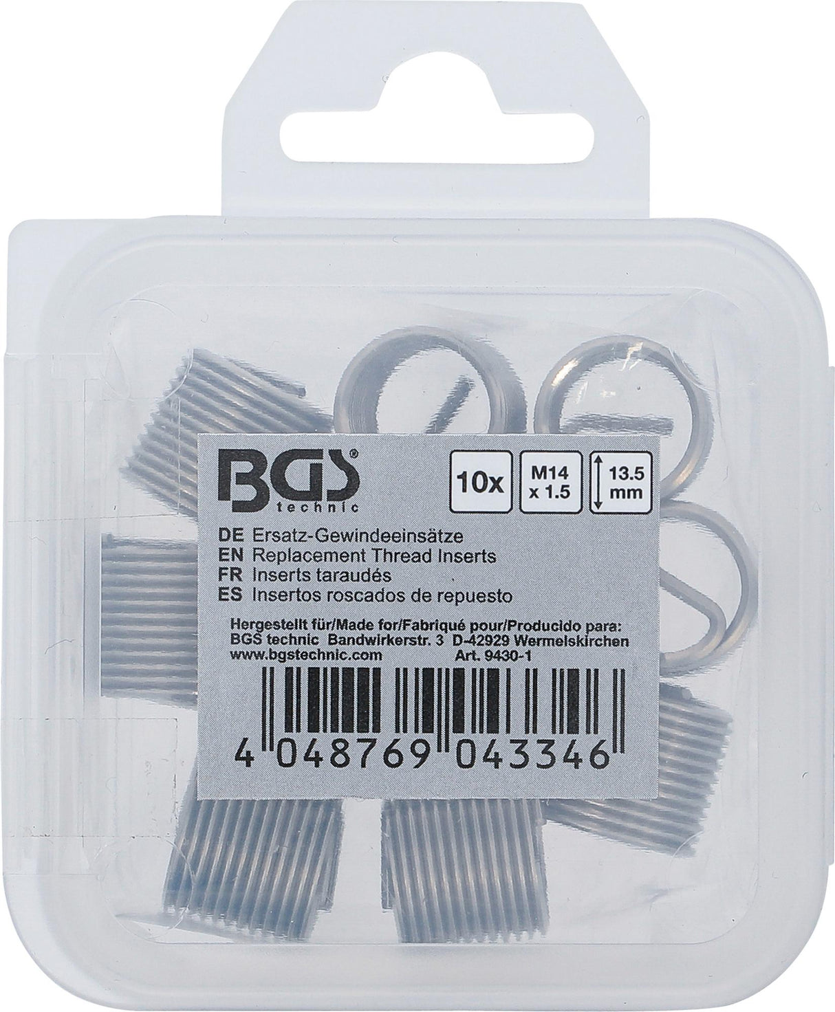 Vieliniai indėklai sriegiui | Helikoliai | M14 x 1,5 mm | 10 vnt.. (9430-1)