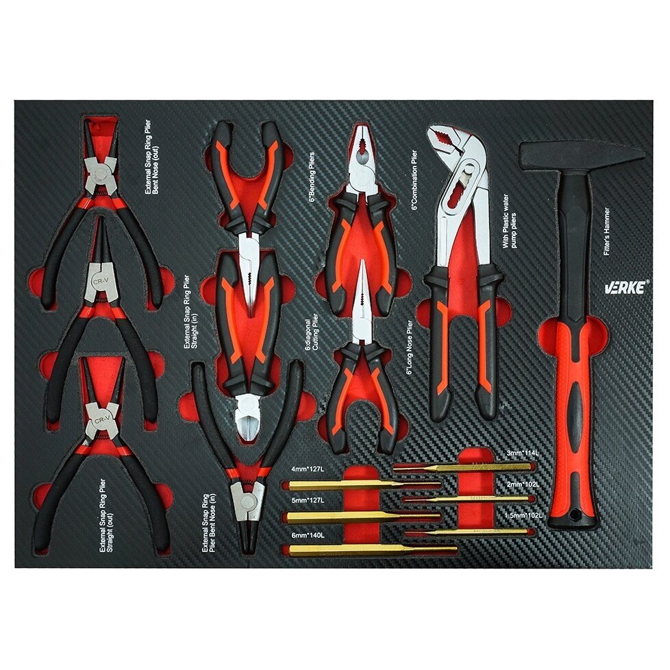 Įrankių spintelė ant ratukų XXL MAX | su įrankiais | 7 stalčiai / 1 durelės | 298 įrankiai (H70078)