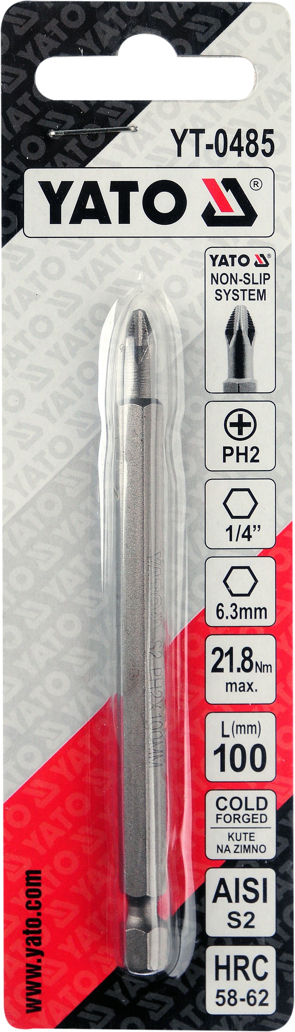 SCREWDRIVER BIT PH2X100MM S2 (YT-0485)