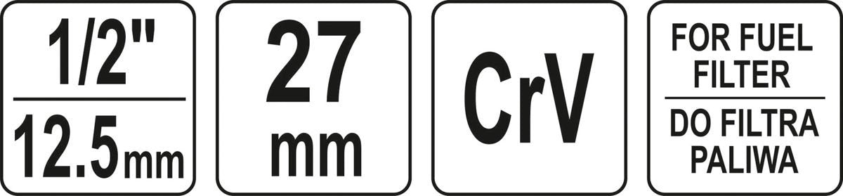 Speciali galvutė dyzeliniams filtrams | 27 mm (YT-12000)