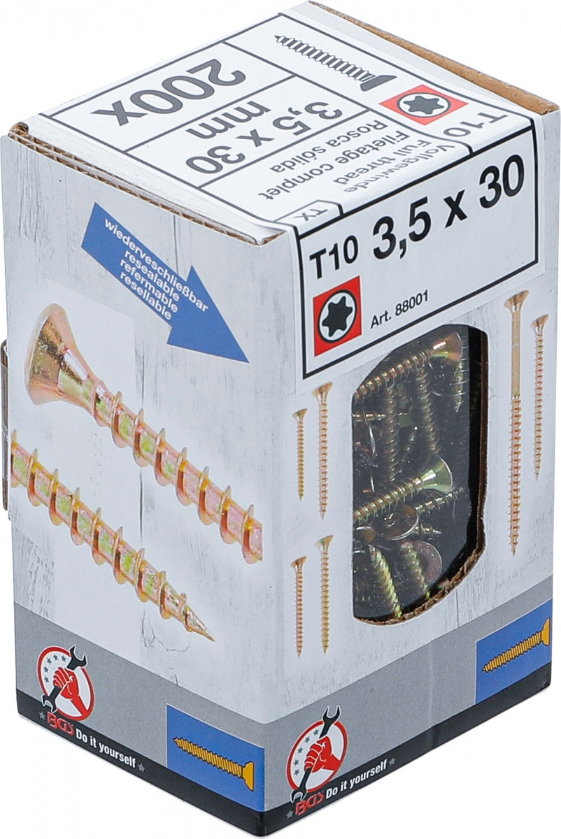 Universalūs varžtai | T-Star (Torx) T10 | 3,5 x 30 mm | 200 vnt. (88001)