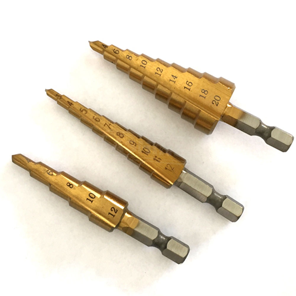 Grąžtai skylės (pa)platinimui pakopiniai | HSS4241 | 3-20 mm | 3 vnt. (SK1616)