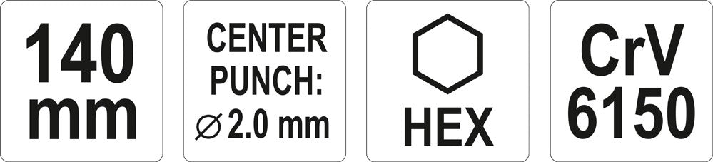 Žymeklis / punšas | CrV6150 | 2x140 mm (YT-47152)
