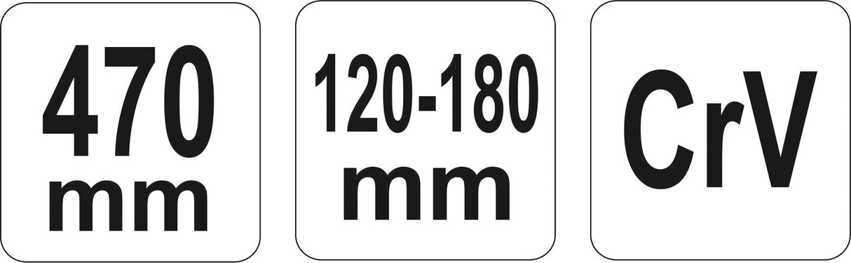 Raktas užmetamas su varžtu Cr-V, 120-180 mm (YT-01679)