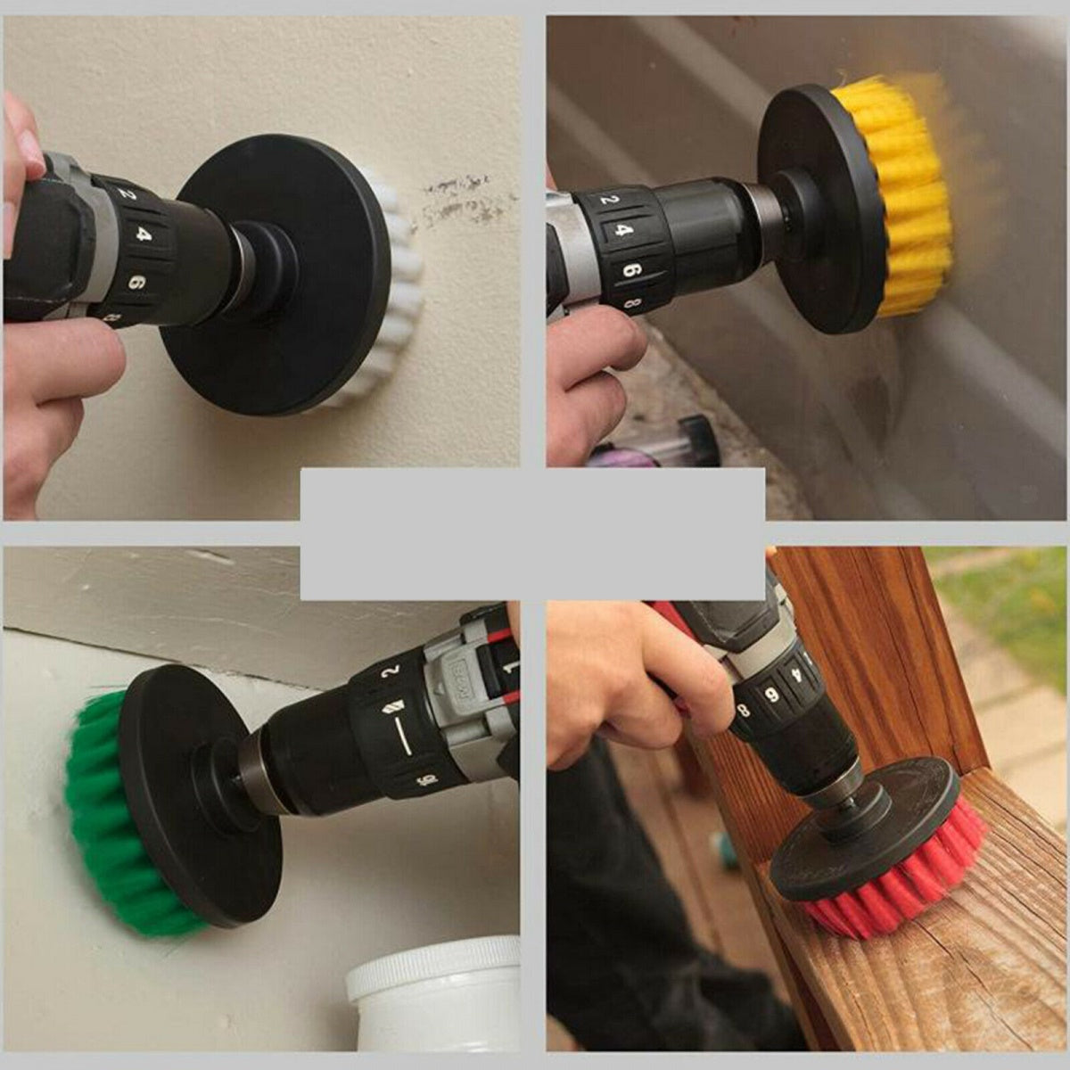 Šepečių rinkinys su Hex 6.3 mm (1/4") galu | Nailonas | 10 vnt. (DB10S)