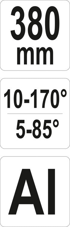 Kampų matavimo / žymėjimo įrankis | 10-170° / 5-85° (YT-70853)